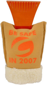 Promotional Ice Scrapers: Tan Suede Ice Scraper Mitt
